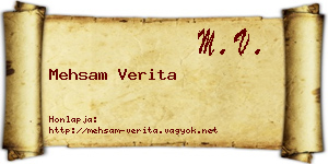 Mehsam Verita névjegykártya